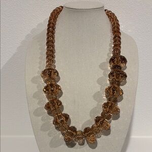 Dana Buchman Brown Braided Beaded Necklace with Textured Spheres